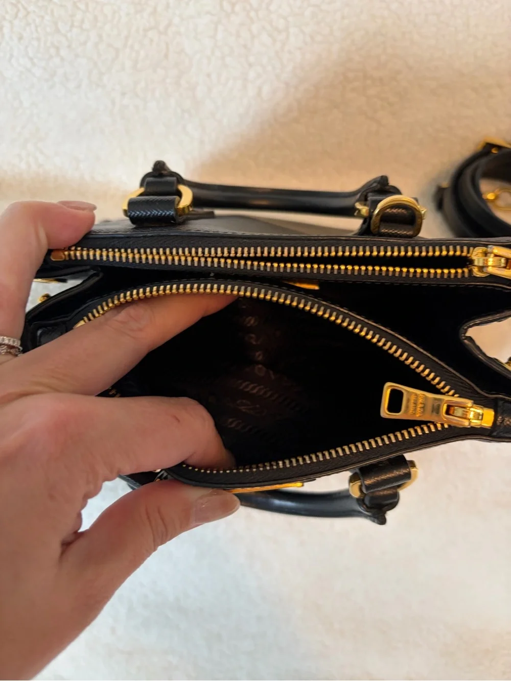 Prada Galleria Micro Saffiano Leather Black Bag